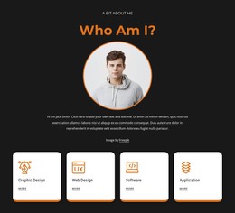 About Me Block With Icons Personal Website