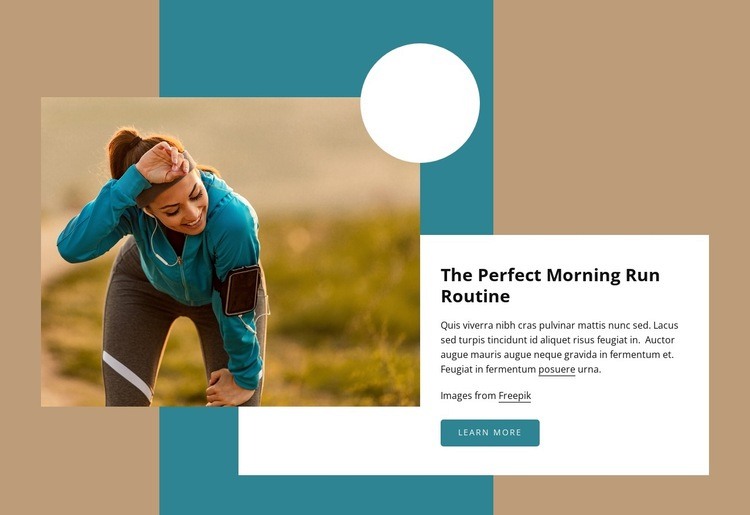 Morning run routine Homepage Design