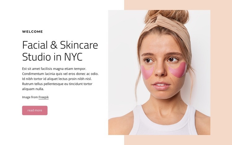 Facial and skincare studio in NYC Elementor Template Alternative