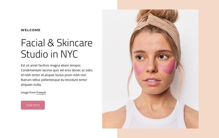 Facial and skincare studio in NYC Homepage Design