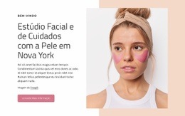 Estúdio Facial E De Cuidados Com A Pele Em NYC - Maquete De Site Para Qualquer Dispositivo