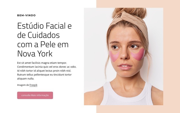 Estúdio facial e de cuidados com a pele em NYC Modelo de uma página