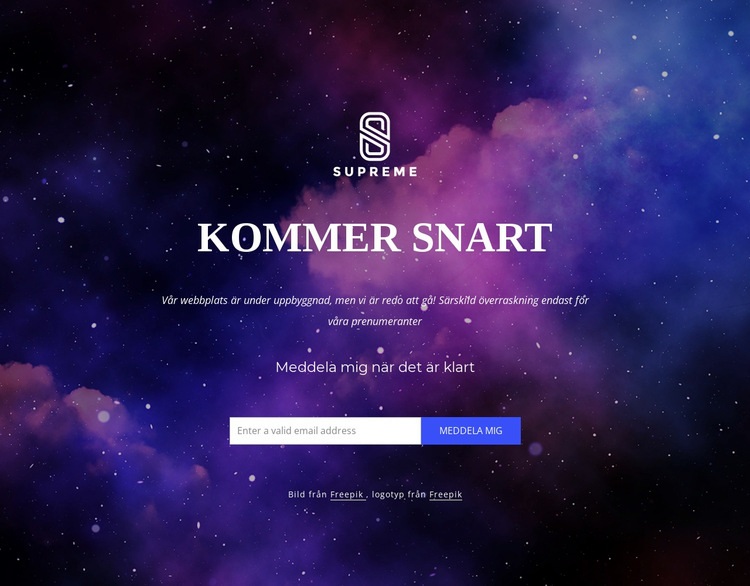 Hemsida kommer snart HTML-mall