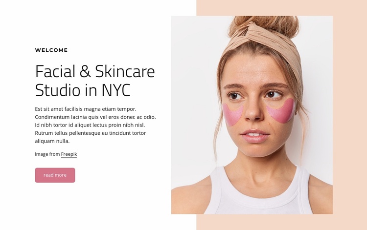 Facial and skincare studio in NYC Website Template