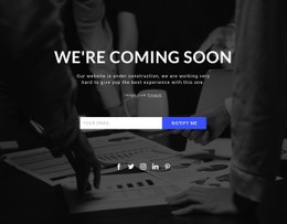 Coming Soon On Dark Background CSS Layout Template