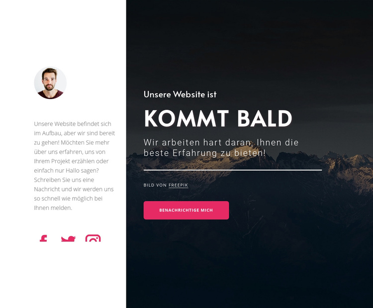 Unsere Seite im Bau WordPress-Theme