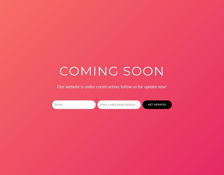 Coming soon with subscribe form Elementor Template Alternative