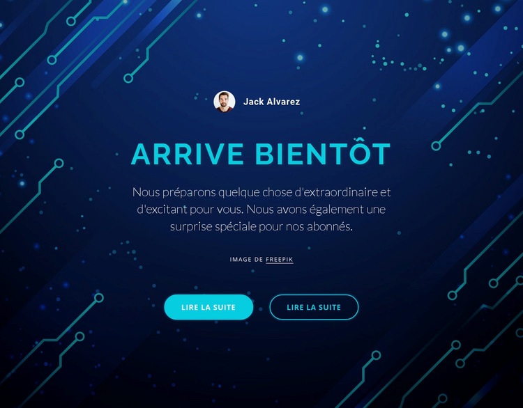 Bientôt disponible Modèles de constructeur de sites Web