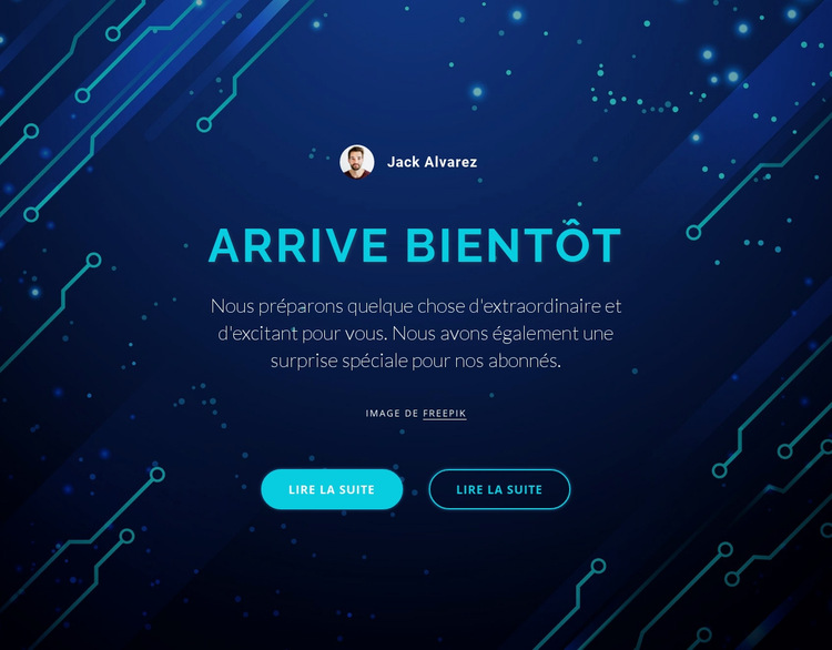 Bientôt disponible Modèle de site Web