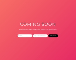 Coming soon with subscribe form - Html Code Example by Nicepage