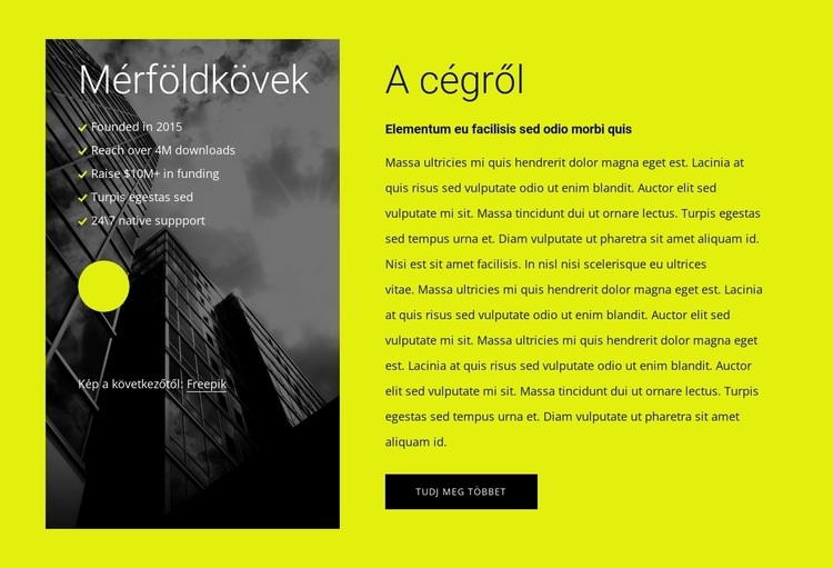 Rólunk blokk 2 cellával WordPress Téma