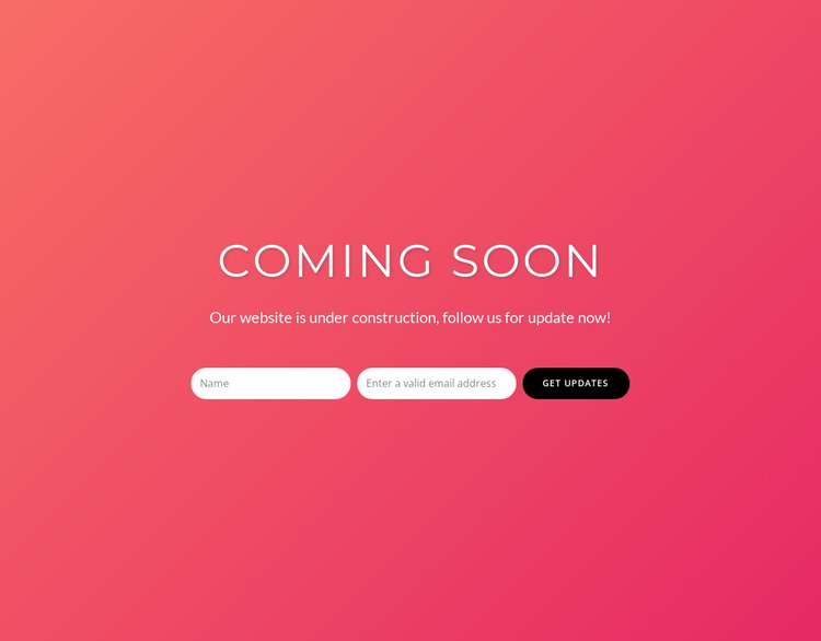 Coming soon with subscribe form Joomla Template