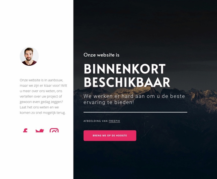 Onze site in aanbouw Html Website Builder