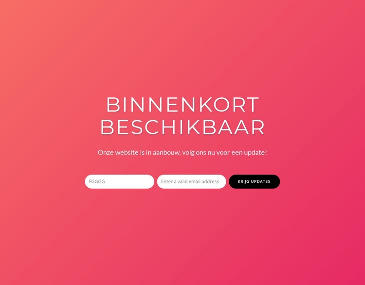 Binnenkort beschikbaar met inschrijfformulier HTML5-sjabloon