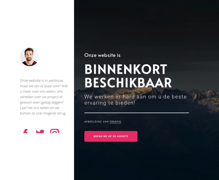 Onze site in aanbouw WordPress-thema