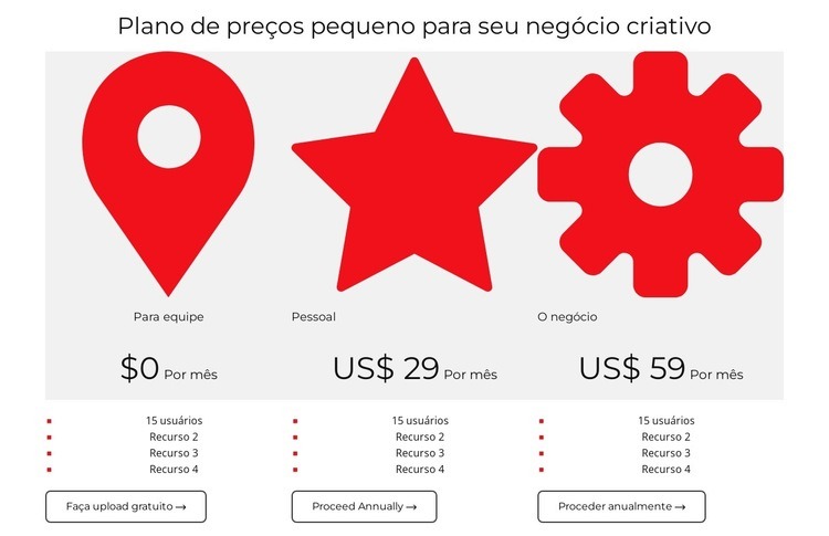 Comece hoje Modelos de construtor de sites