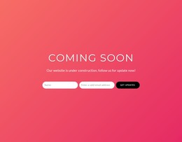 Coming Soon With Subscribe Form Web Templates