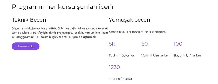 tamamladıktan sonra HTML Şablonu