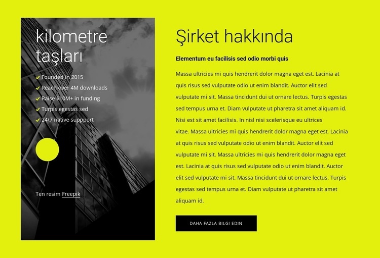 2 hücreli blok hakkımızda Html Web Sitesi Oluşturucu