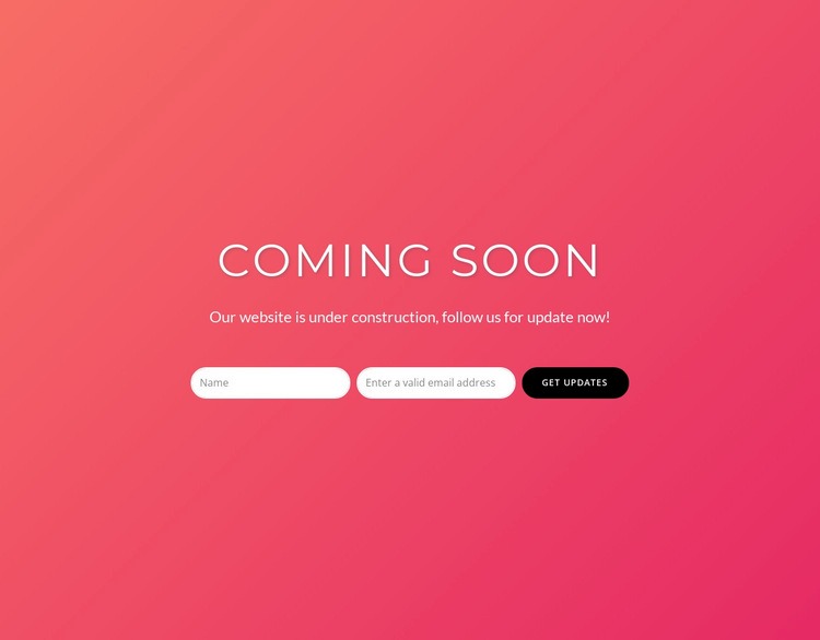 Coming soon with subscribe form Webflow Template Alternative