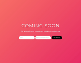 Coming Soon With Subscribe Form - Free Website Design