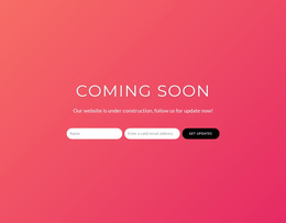 Coming Soon With Subscribe Form - Free Website Mockup