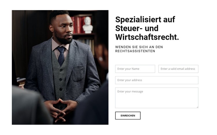 Wenden Sie sich an den Rechtsassistenten CSS-Vorlage