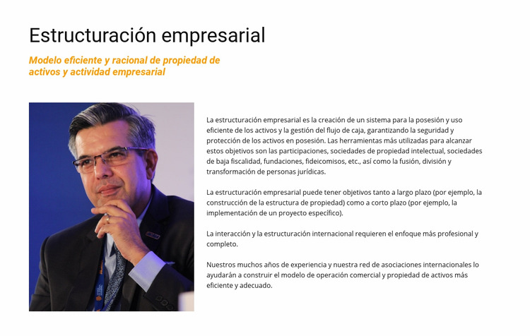 Estructuración empresarial Plantilla Joomla