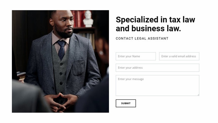 Contact legal assistant Homepage Design