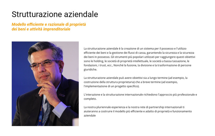 Strutturazione aziendale Tema WordPress