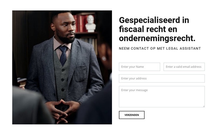 Neem contact op met juridisch medewerker Website mockup