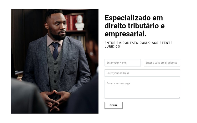 Entre em contato com o assistente jurídico Modelo de site