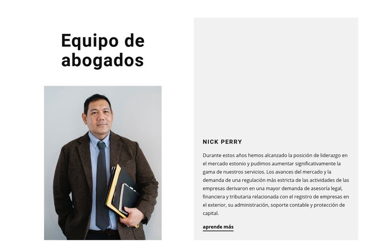 Equipo de abogados Maqueta de sitio web