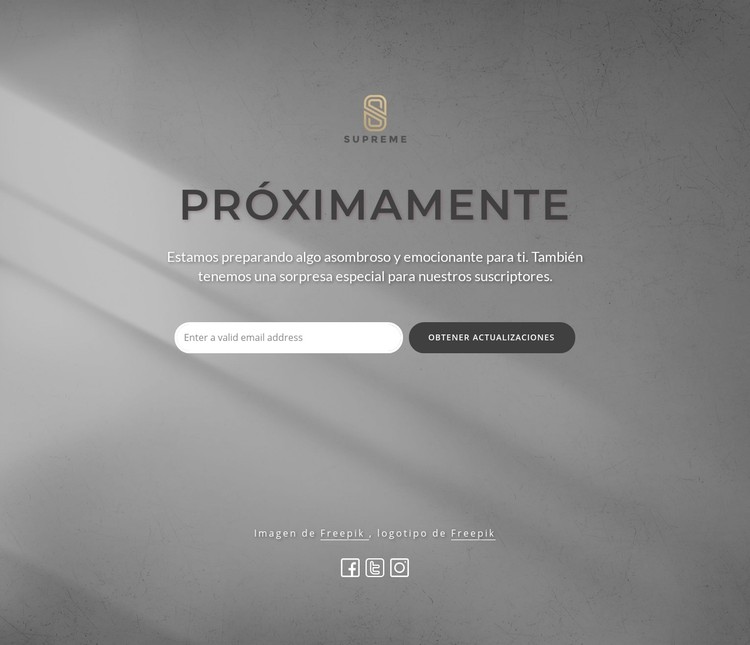 Próximamente bloque con logo Plantilla CSS