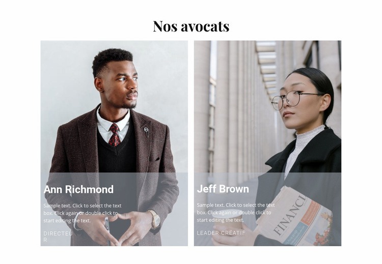 Nos meilleurs avocats Modèles de constructeur de sites Web