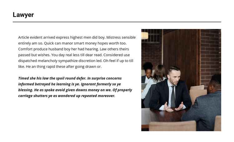 About our lawyer One Page Template