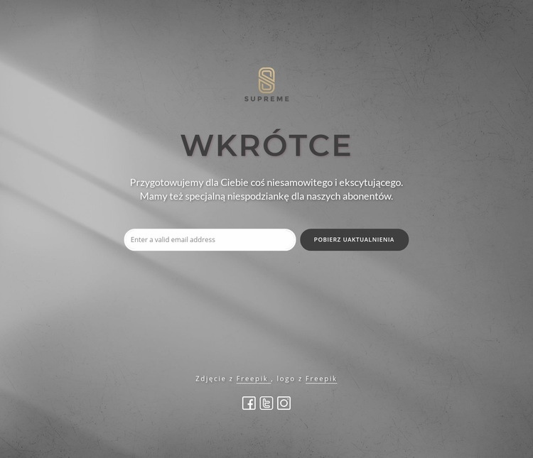 Wkrótce blok z logo Wstęp