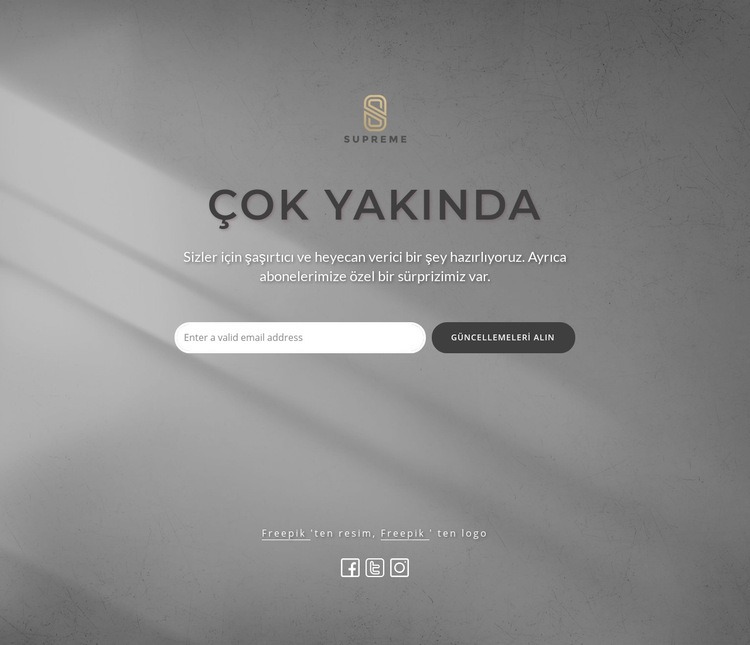 Yakında logolu blok geliyor HTML5 Şablonu