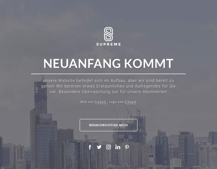 In Kürze Design Website Builder-Vorlagen