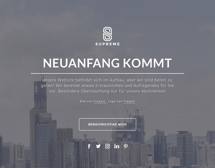 In Kürze Design Landing Page