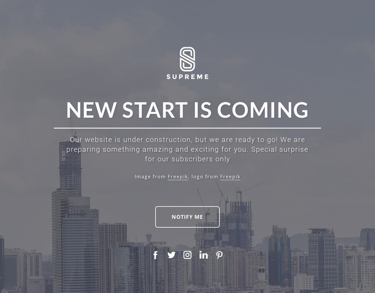 Coming soon design Elementor Template Alternative