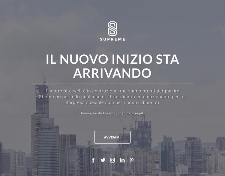 Prossimamente design Costruttore di siti web HTML