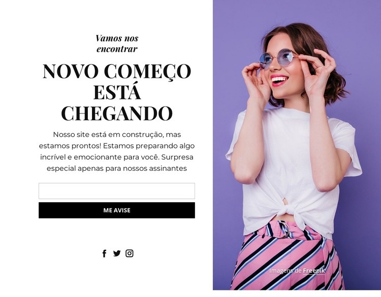 Perfeito em breve, bloco Modelo HTML5