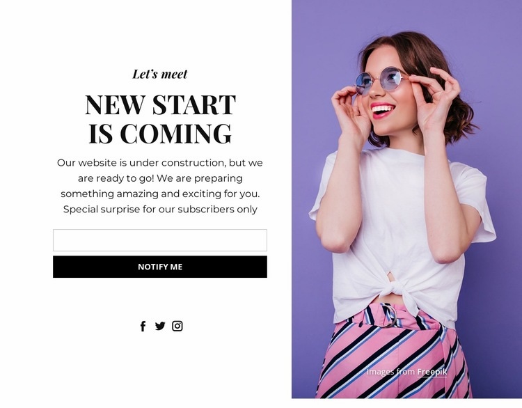 Perfect coming soon block Squarespace Template Alternative