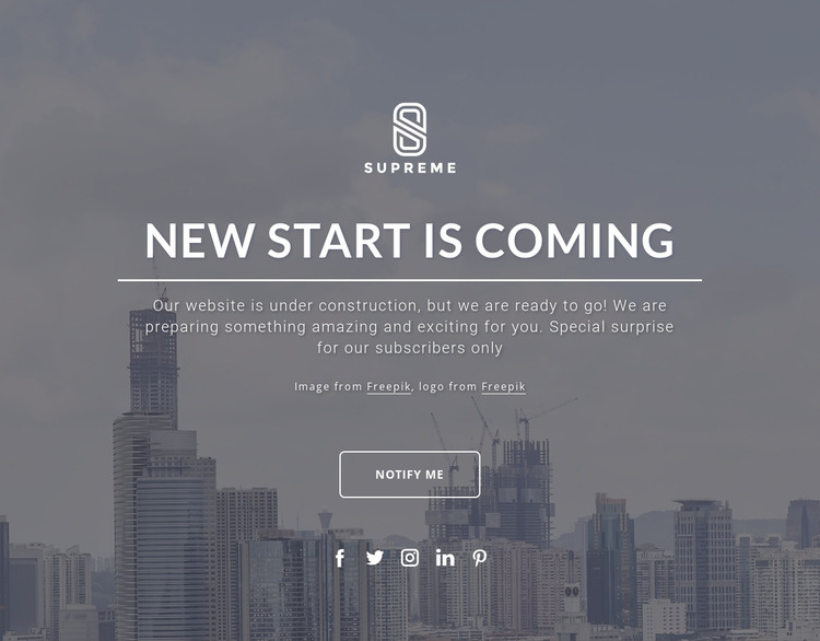 Coming soon design WordPress Website Builder