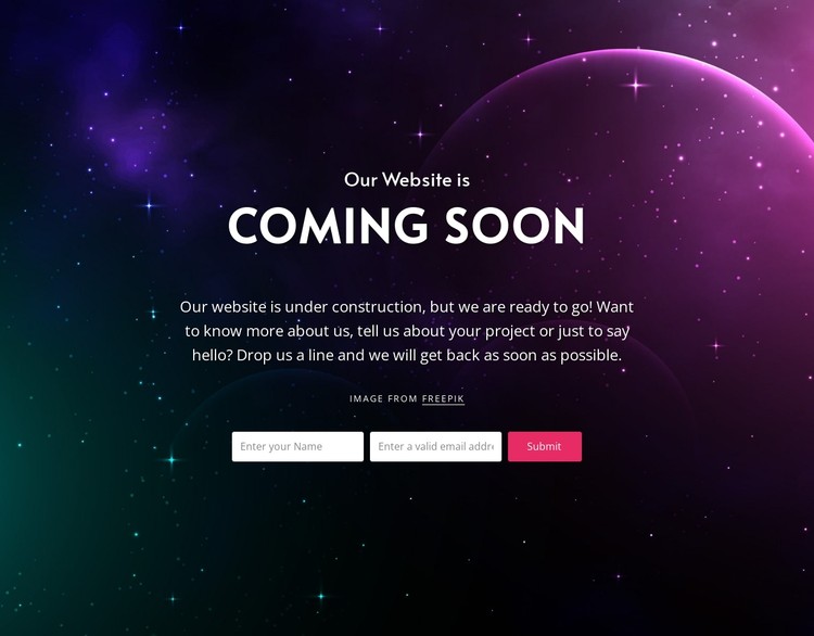 Coming soon block with background CSS Template