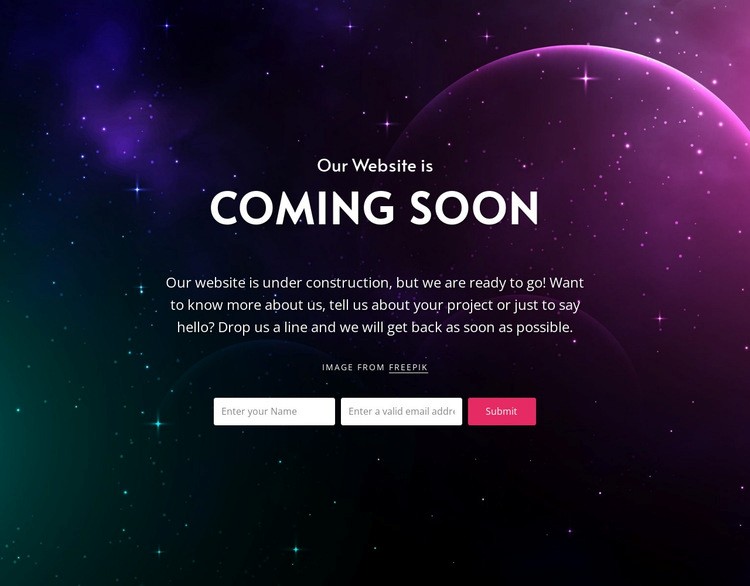Coming soon block with background Elementor Template Alternative