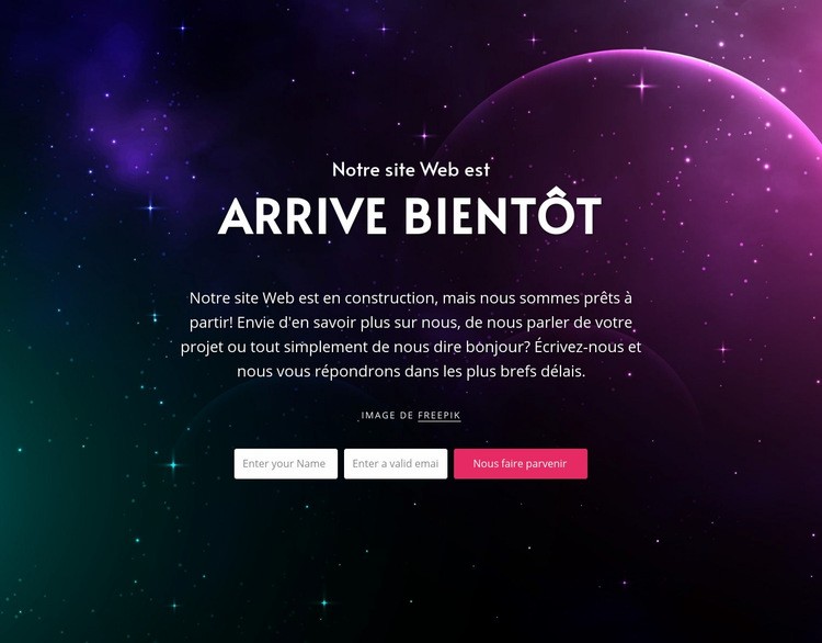 Bientôt un bloc avec un arrière-plan Modèle HTML5