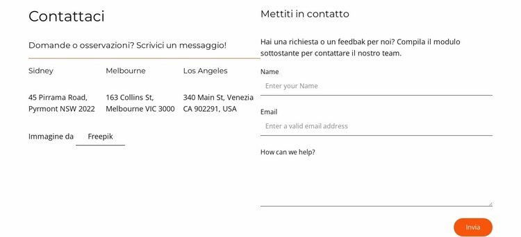 Basta scrivere un messaggio Costruttore di siti web HTML