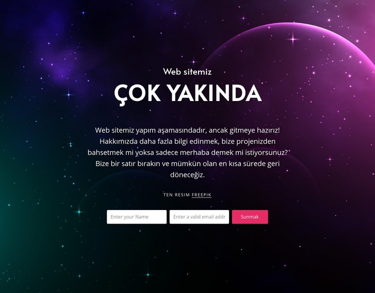 Yakında arka planda blok geliyor CSS Şablonu